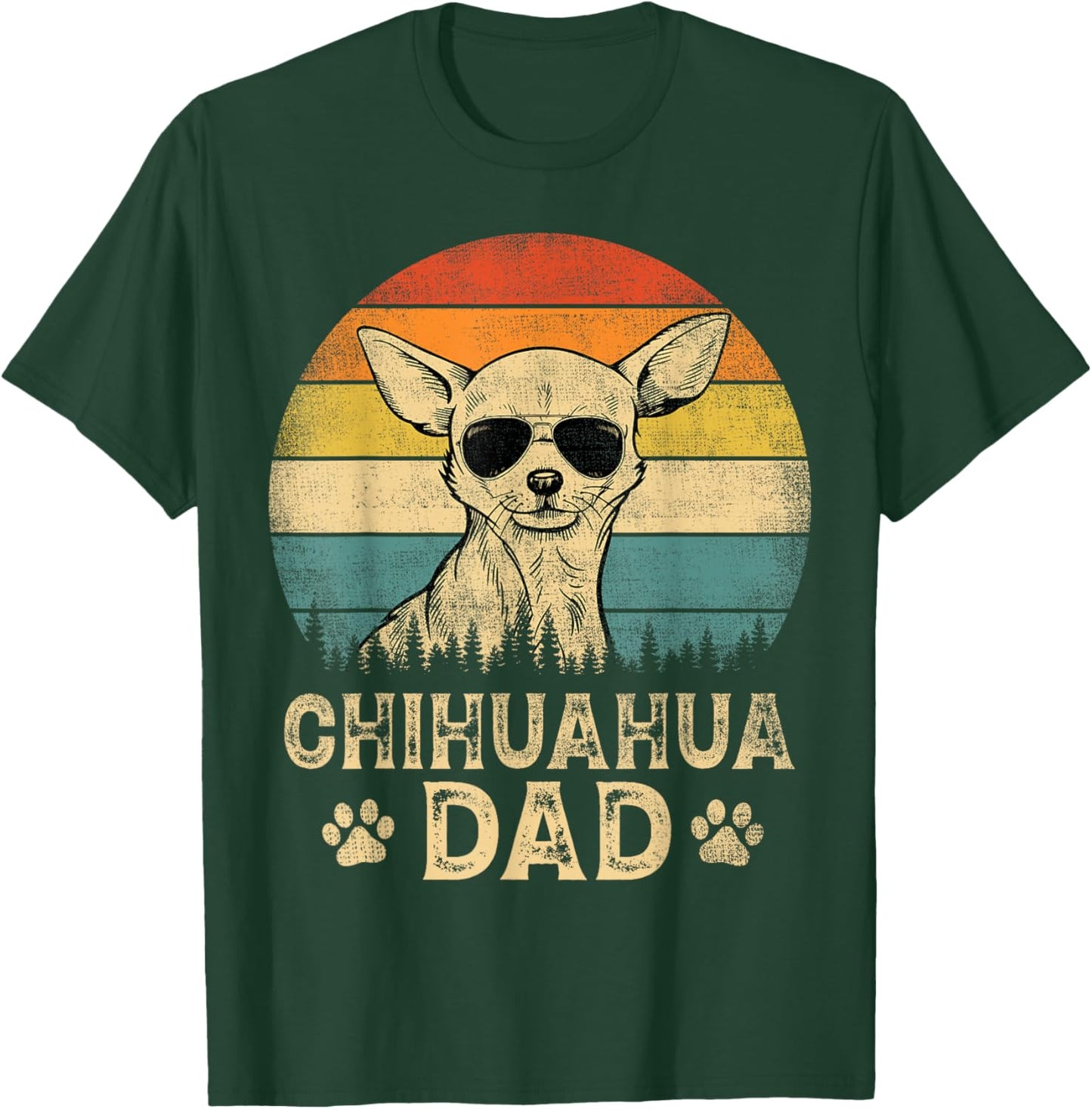 Vintage Chihuahua Dad Dog Lovers Father's Day T-Shirt - T-Shirt | Forest