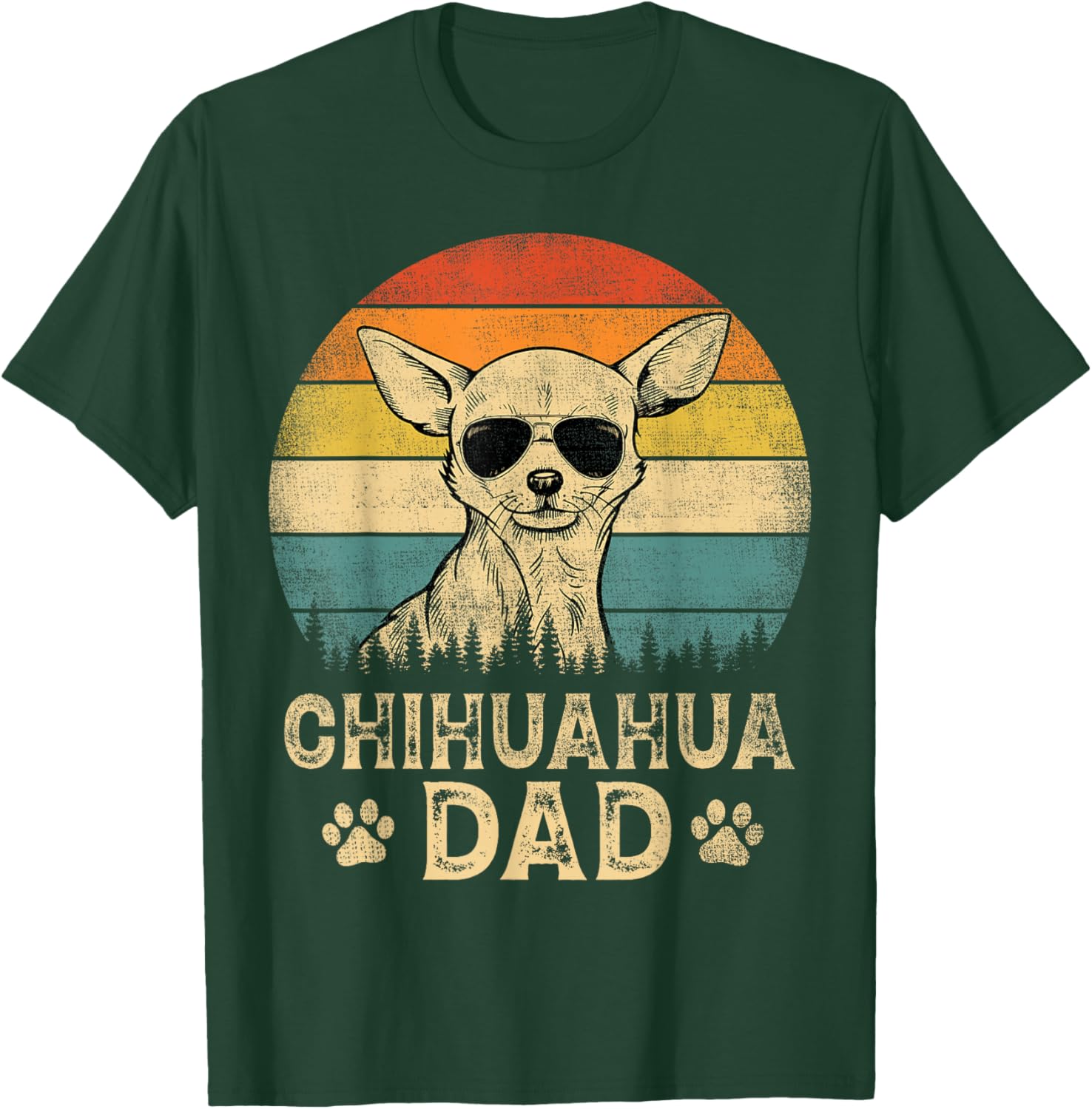 Vintage Chihuahua Dad Dog Lovers Father's Day T-Shirt - T-Shirt | Forest