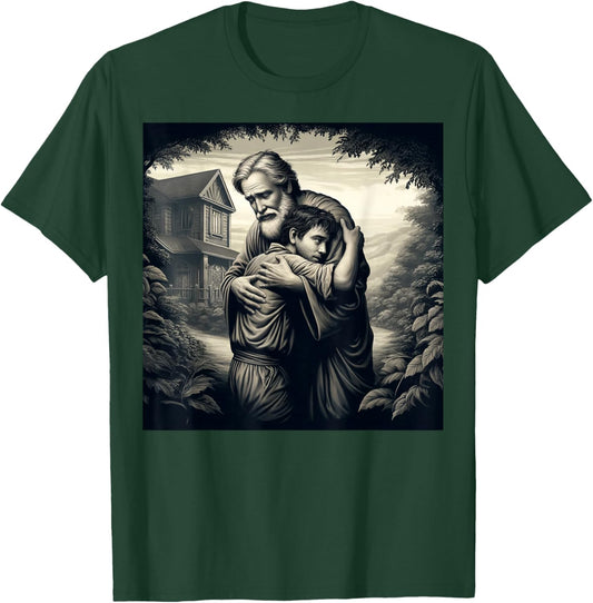 The Prodigal Son: father embracing his returned son: Luke 15 T-Shirt - T-Shirt | Forest