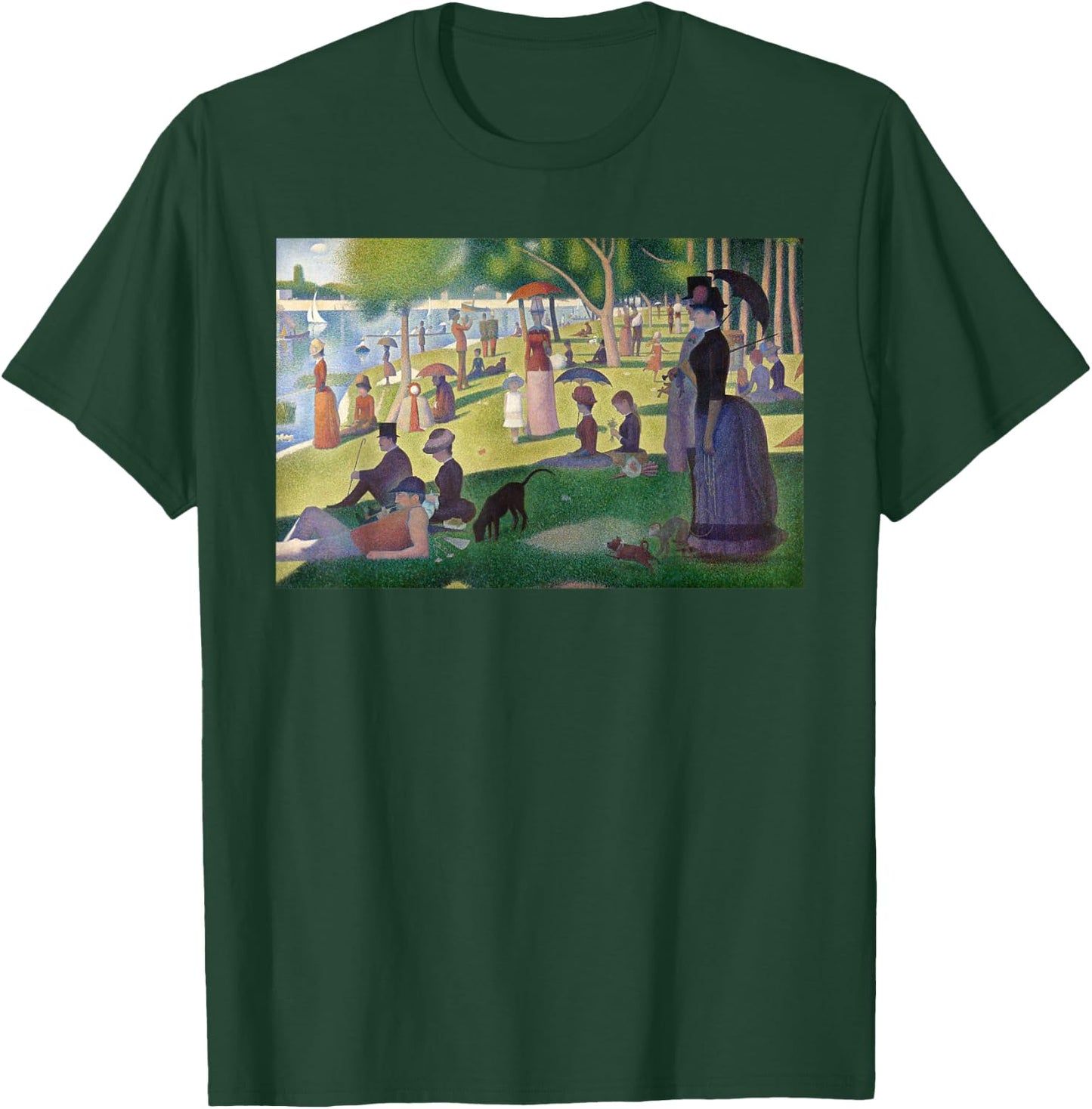 Seurat Sunday Afternoon Famous Painting By Seurat T-Shirt - T-Shirt | Forest