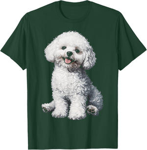 Bichon Frise Dog Motif Pet Illustration Bichon Frise T-Shirt - T-Shirt | Forest