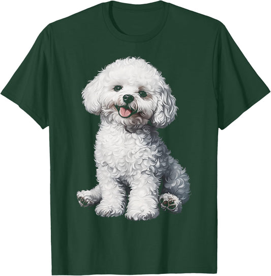 Bichon Frise Dog Motif Pet Illustration Bichon Frise T-Shirt - T-Shirt | Forest