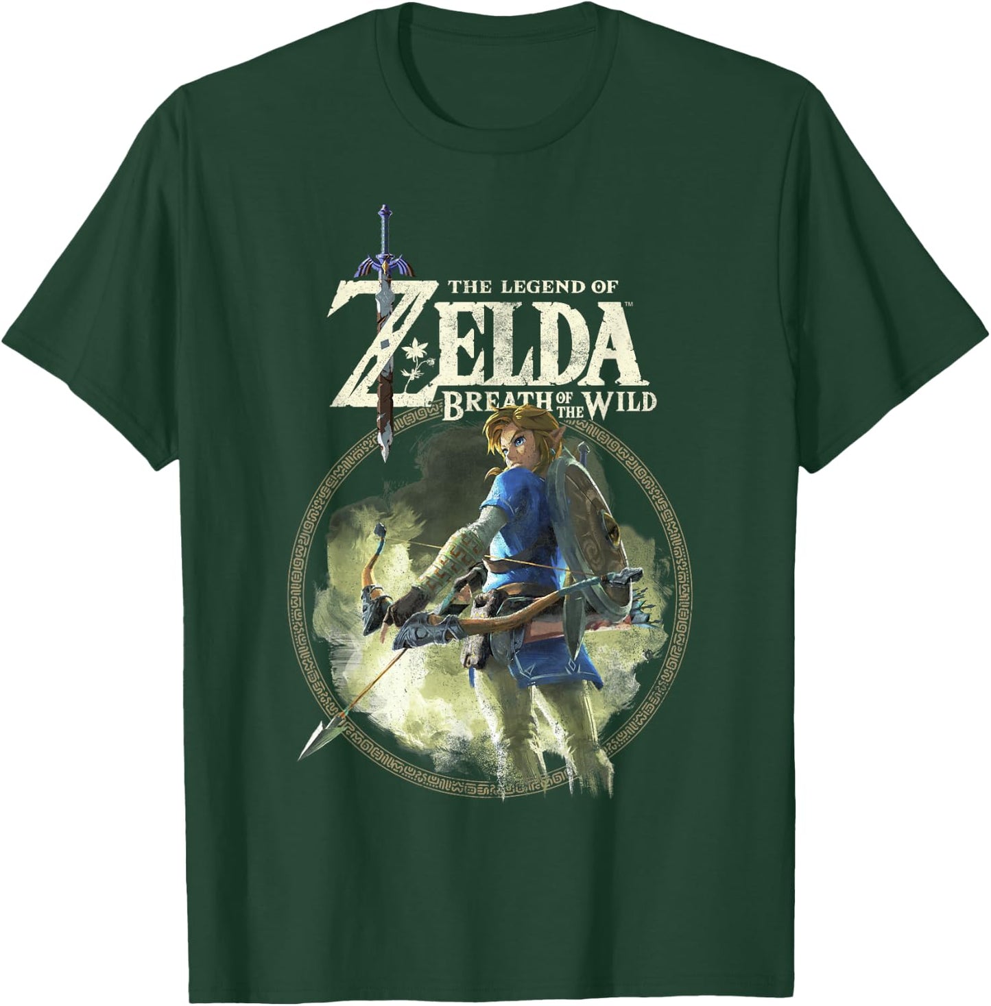 The Legend of Zelda Breath of The Wild Link Circle Portrait T-Shirt - T-Shirt | Forest