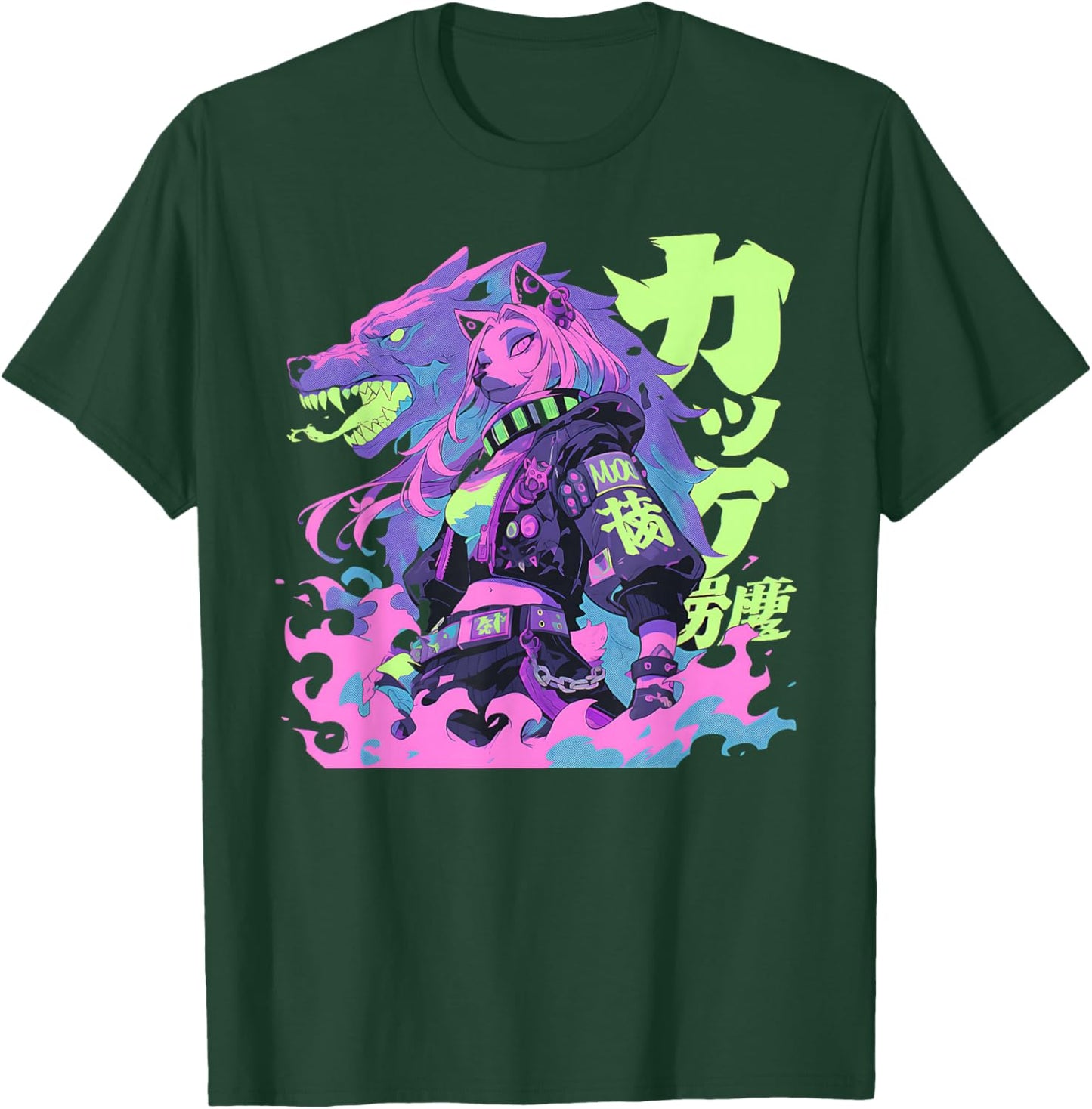 Goth Grunge Demon Anime Furry Wolf Horror Alt Aesthetic T-Shirt - T-Shirt | Forest