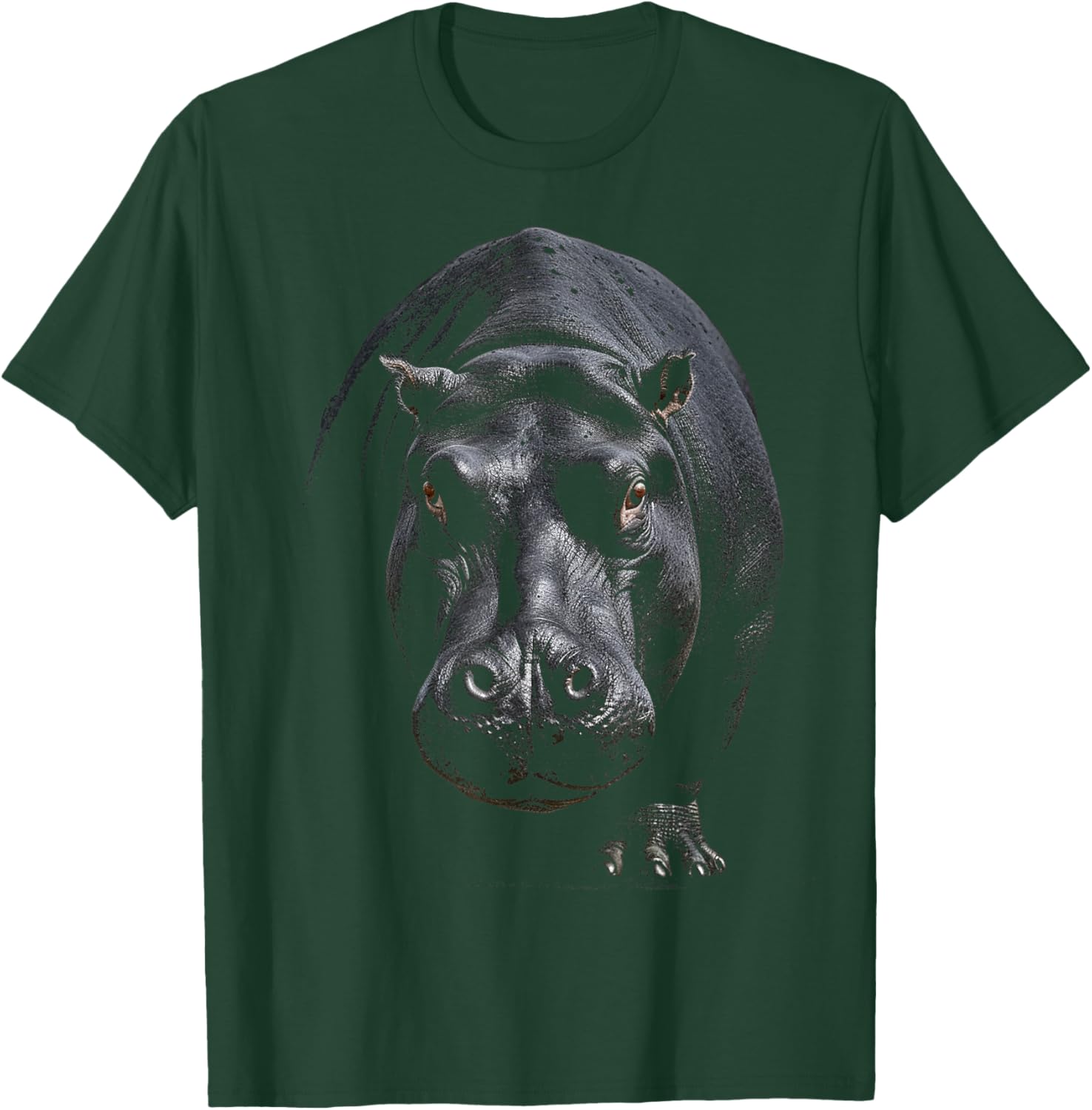 Hippo Portrait Art Animal Illustration Graphic Hippo T-Shirt - T-Shirt | Forest