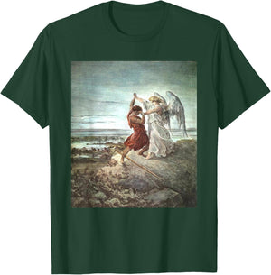 Jacob Wrestling With The Angel - -Adults, Black, Small T-Shirt - T-Shirt | Forest
