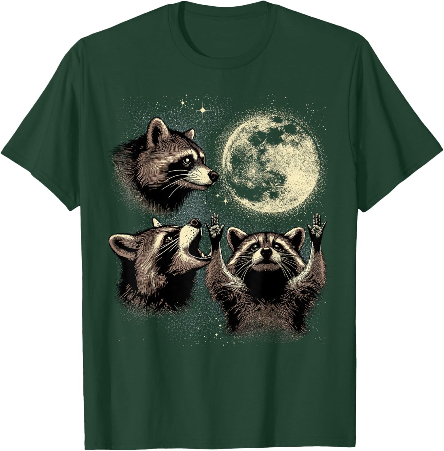 Tree Raccoon Moon Shirt Raccoon Howling At Moon Trash Panda T-Shirt - T-Shirt | Forest