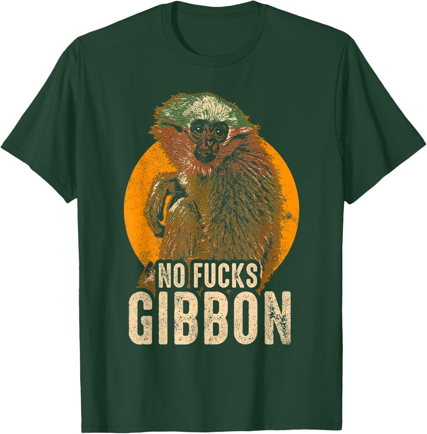 No Fucks Gibbon - Funny Ape Monkey Animal T-Shirt - T-Shirt | Forest