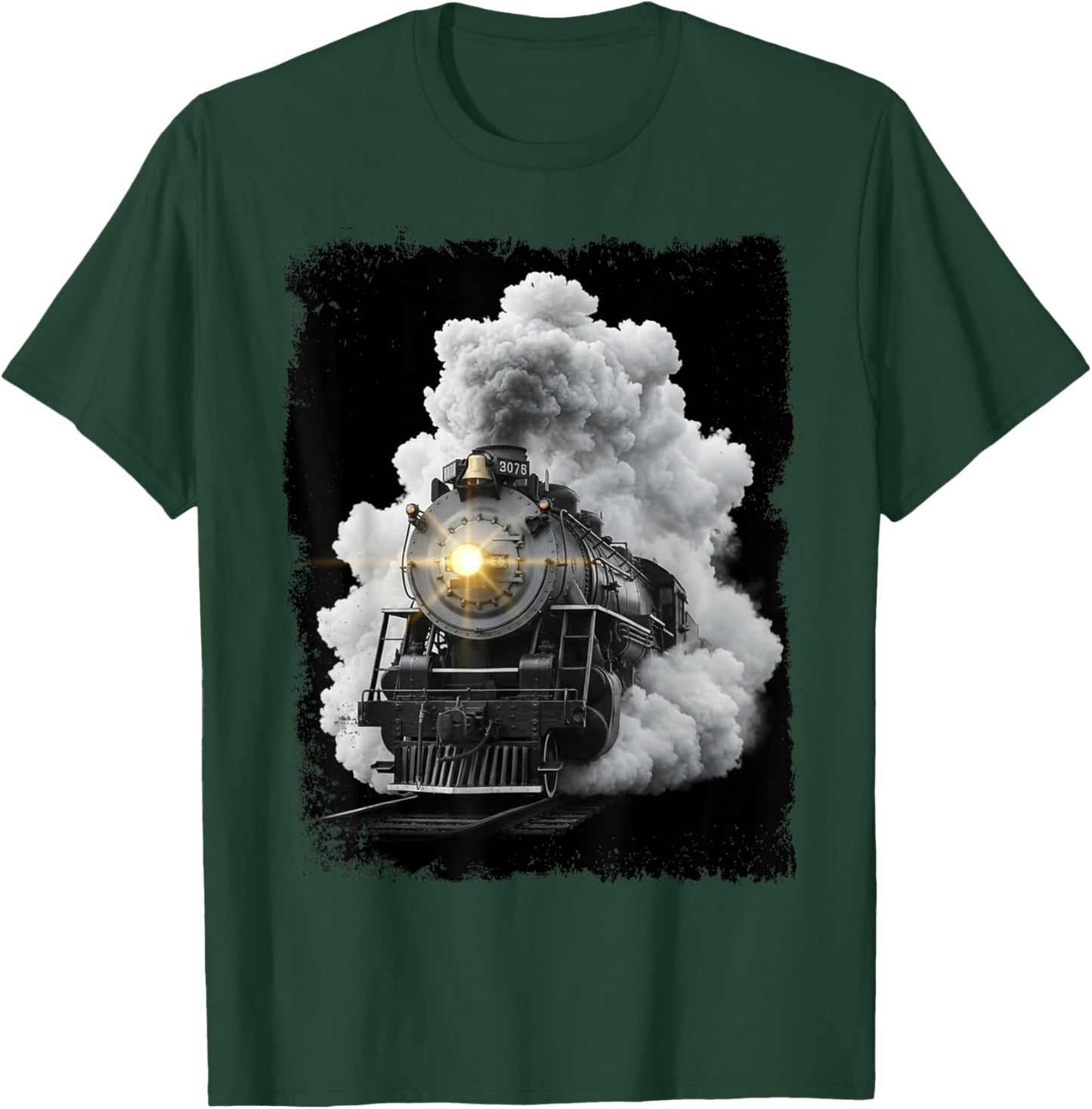 Steam Train Locomotive Engine Conductor Railway Boys Men T-Shirt - T-Shirt | Forest