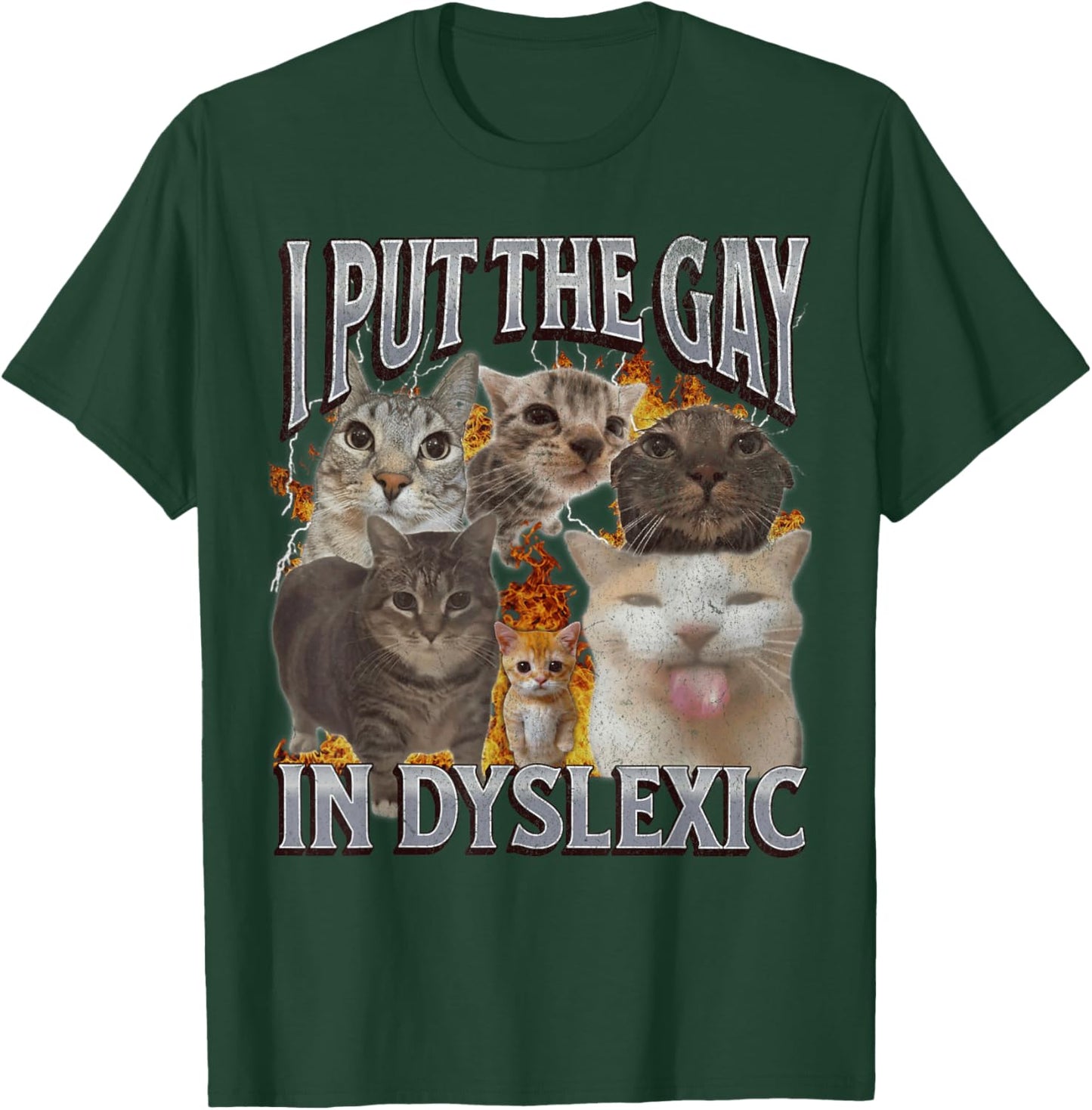 I Put The Gay In Dyslexic Funny Graphic , Black, S T-Shirt - T-Shirt | Forest