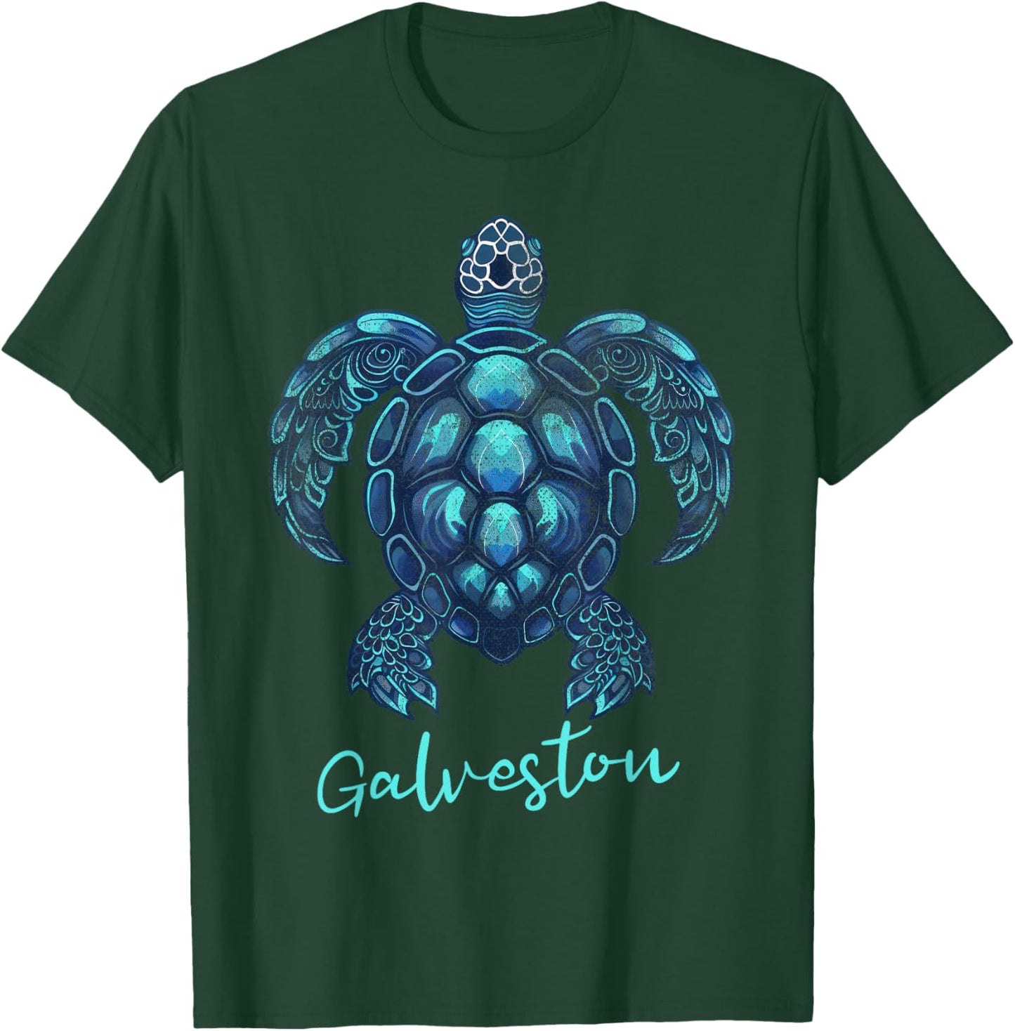 Galveston Texas TX | Water Turtle T-Shirt - T-Shirt | Forest