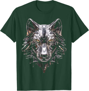 Wolf Glass Art Polygon Animal Abstract Graphic Wolf T-Shirt - T-Shirt | Forest