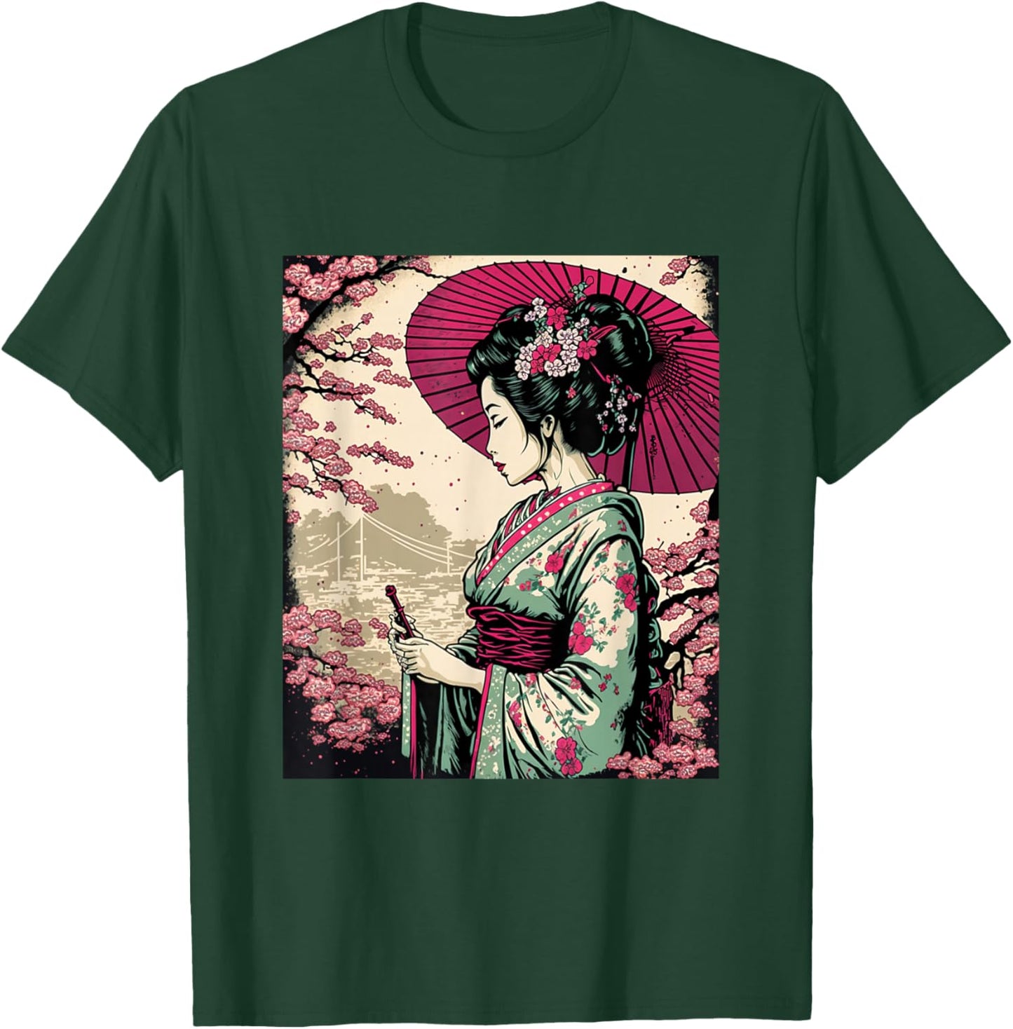 Classic Portrait Geisha T-Shirt - T-Shirt | Forest