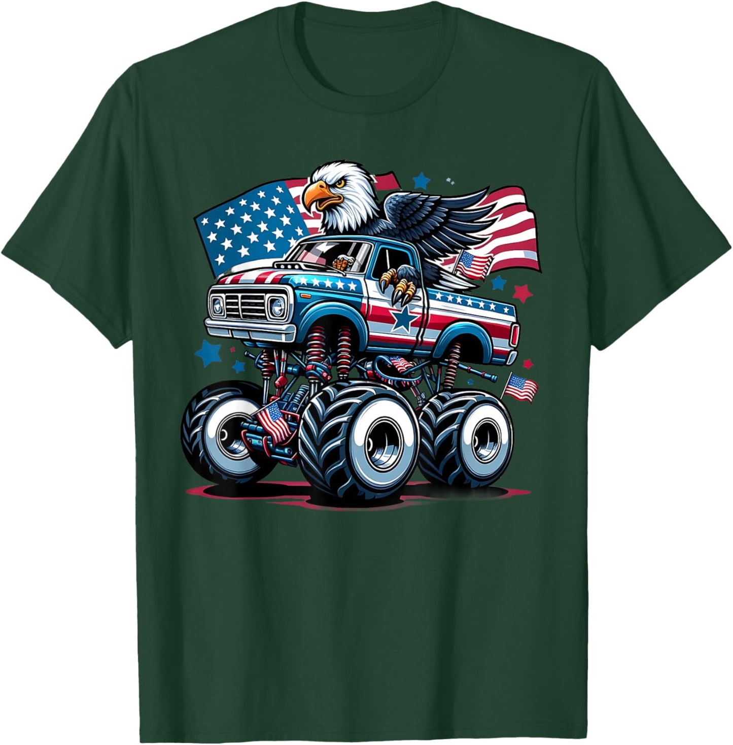 4th of July Shirts Boys American Flag USA Shirt Kids Eagle T-Shirt - T-Shirt | Forest