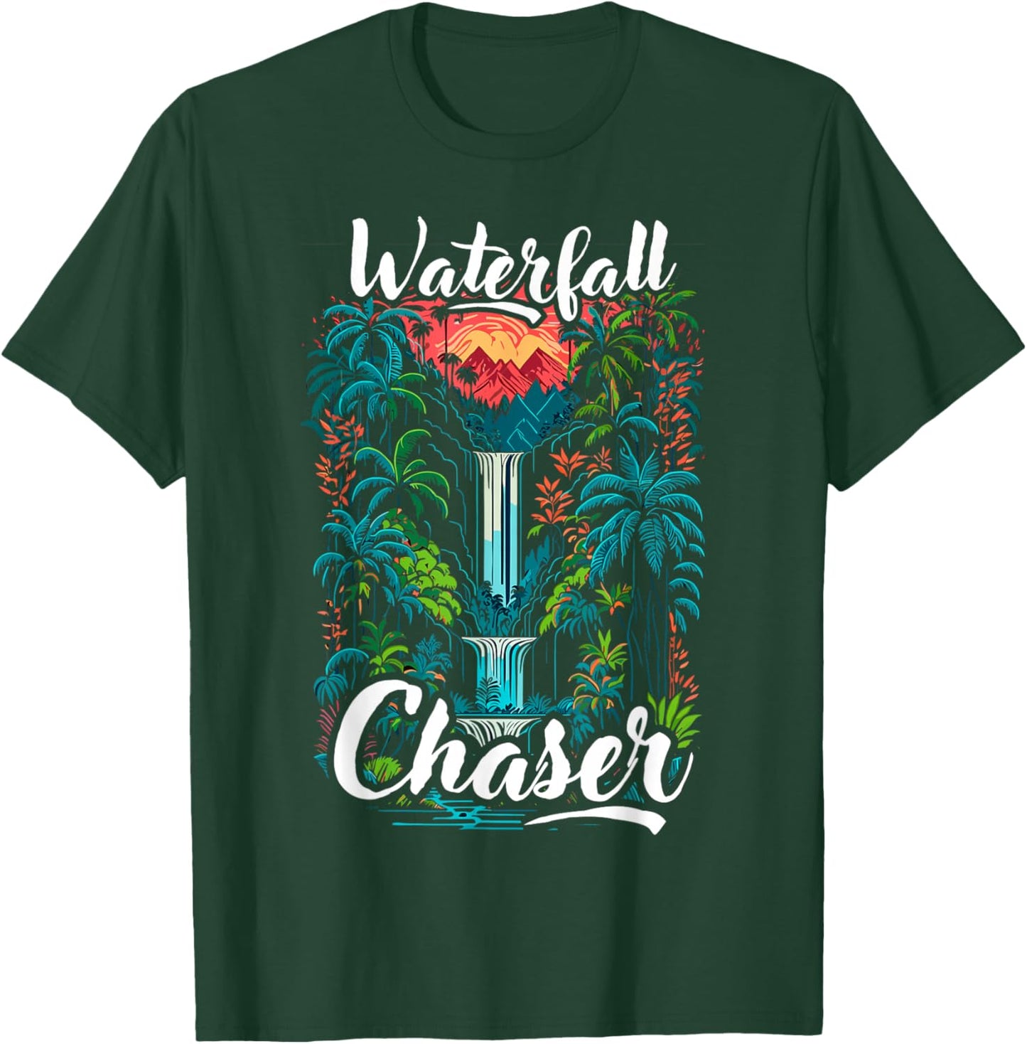 Waterfall chaser, funny, nature, traveling and outdoors T-Shirt - T-Shirt | Forest
