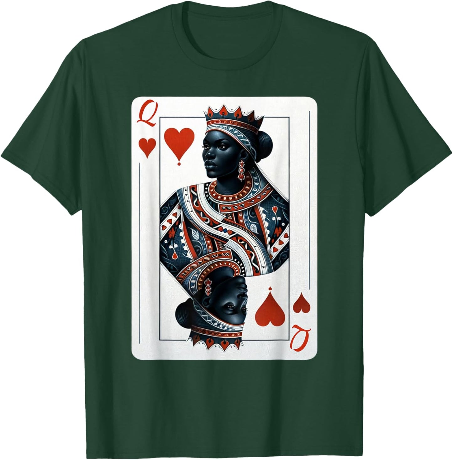 Black Queen of Hearts Card Deck Game Proud Black Woman T-Shirt - T-Shirt | Forest