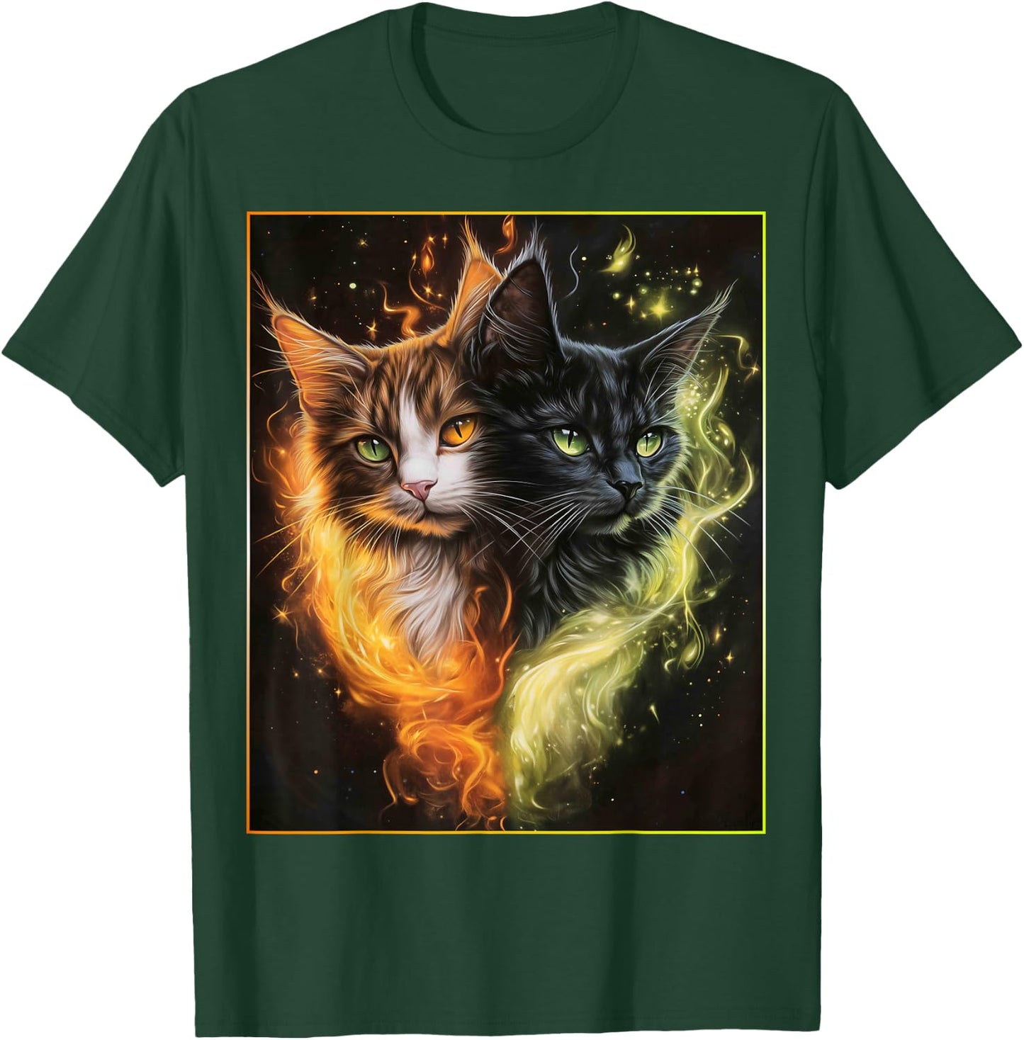 Cute Magical Cat Kitten Fantasy Art Design T-Shirt - T-Shirt | Forest