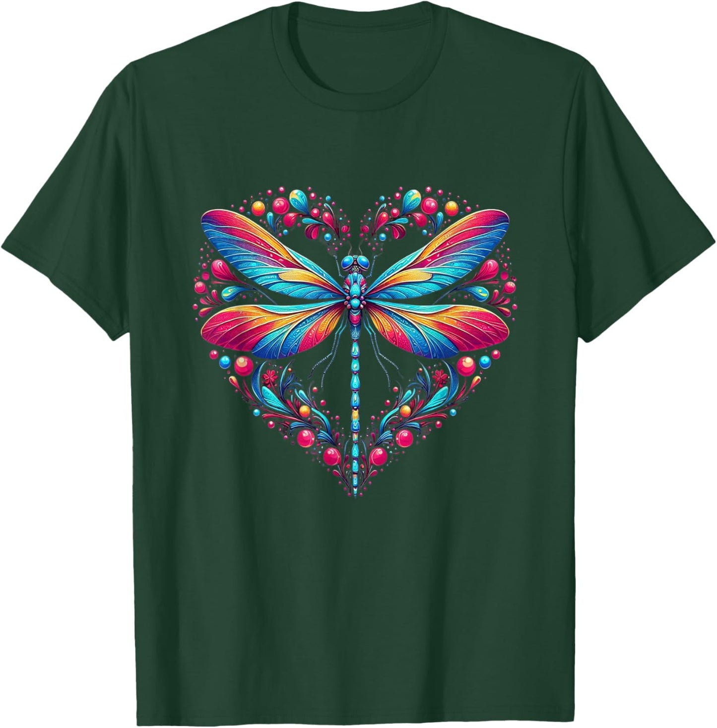 Dragonfly Love Spiritual Colorful Dragonflies Art Garden T-Shirt - T-Shirt | Forest
