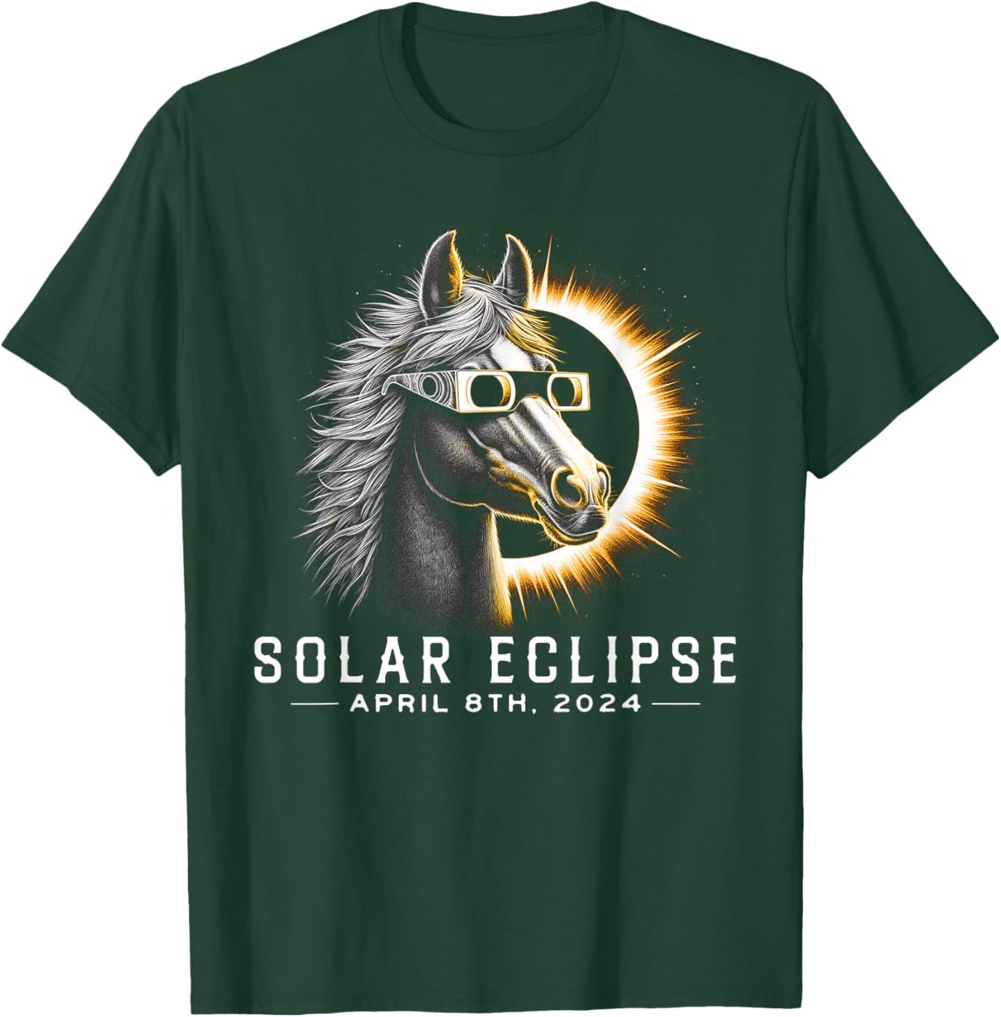 Solar Eclipse 2024 Total Eclipse April 8th 2024 horse lover T-Shirt - T-Shirt | Forest