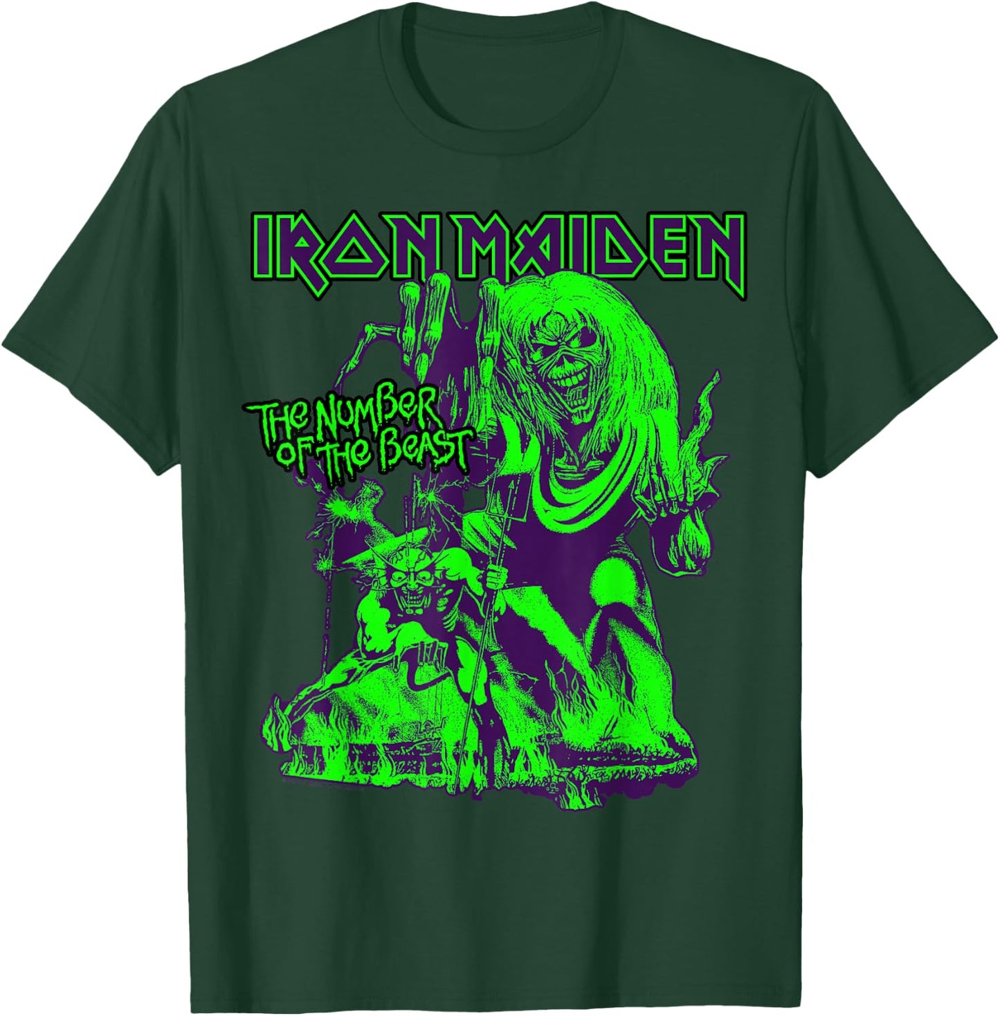 Iron Maiden - Number of the Beast Halloween Green Black T-Shirt - T-Shirt | Forest
