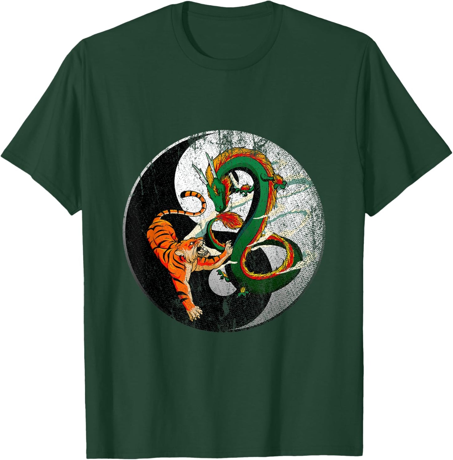 Dragon Yin Yang Tiger T-Shirt - T-Shirt | Forest