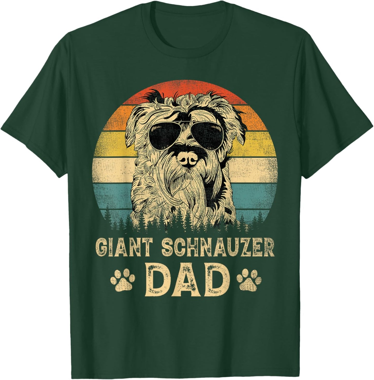 Vintage Giant Schnauzer Dad Dog Lovers Father's Day T-Shirt - T-Shirt | Forest