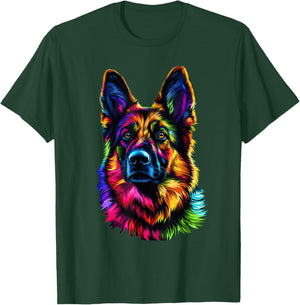 Colorful German Shepherd Pop Art Dog Lovers Gift T-Shirt - T-Shirt | Forest