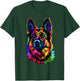 Colorful German Shepherd Pop Art Dog Lovers Gift T-Shirt - T-Shirt | Forest