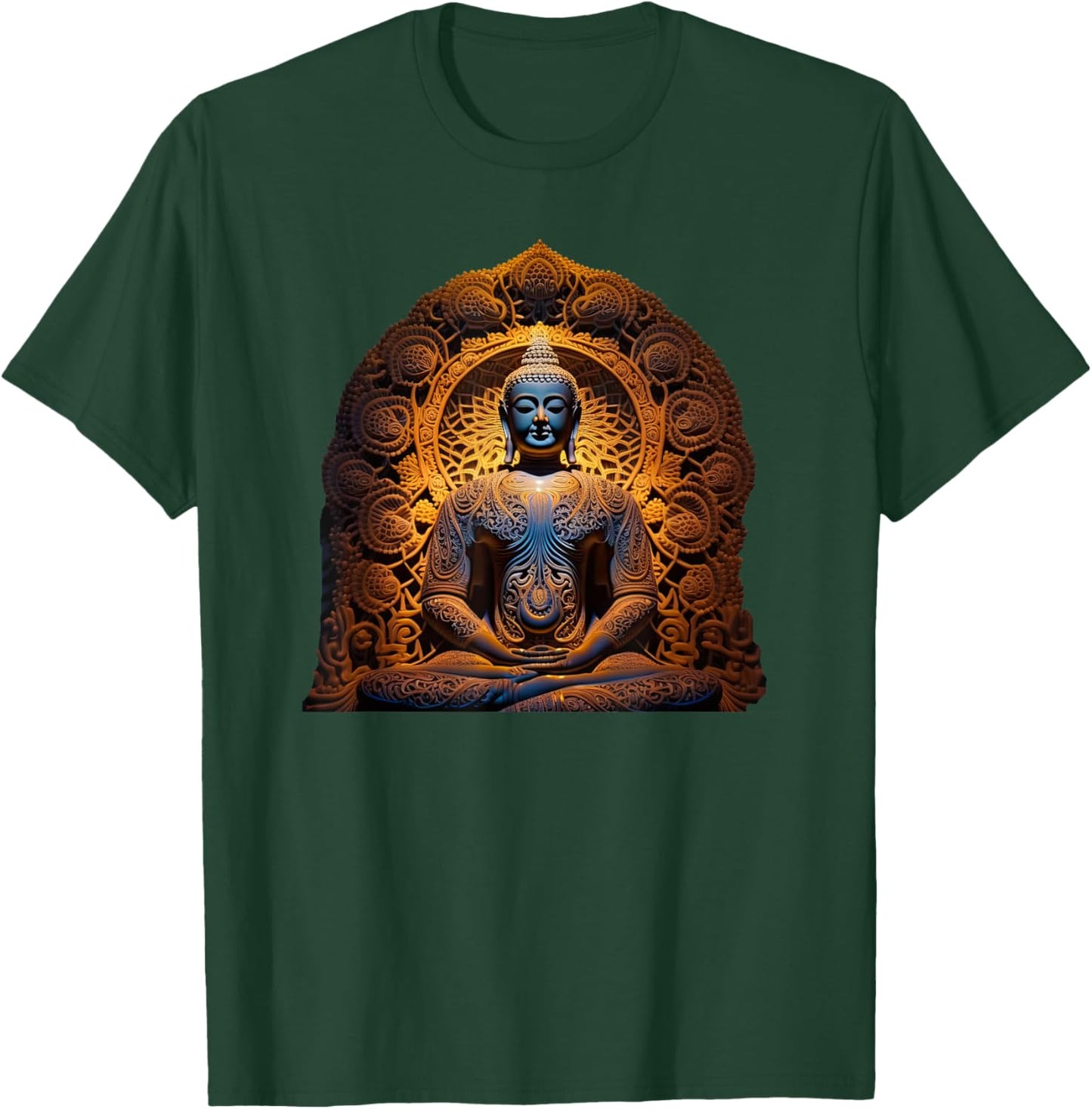 Buddha Statue Yoga Buddhist Zen Buddhism Meditation T-Shirt - T-Shirt | Forest