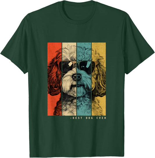 Vintage Maltipoo Dog Mom Dad Kids Men Women T-Shirt - T-Shirt | Forest