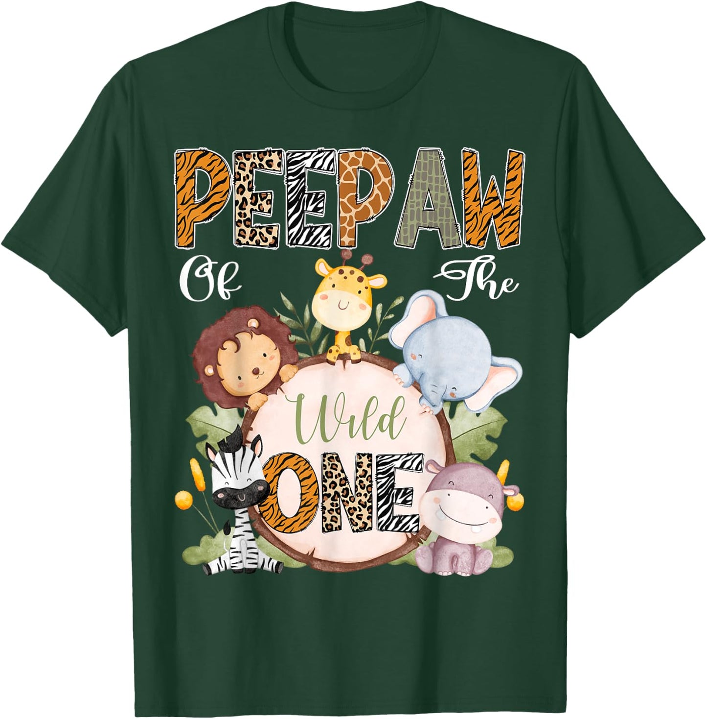 Peepaw Of The Wild One 1St Birthday Safari Woodland T-Shirt - T-Shirt | Forest