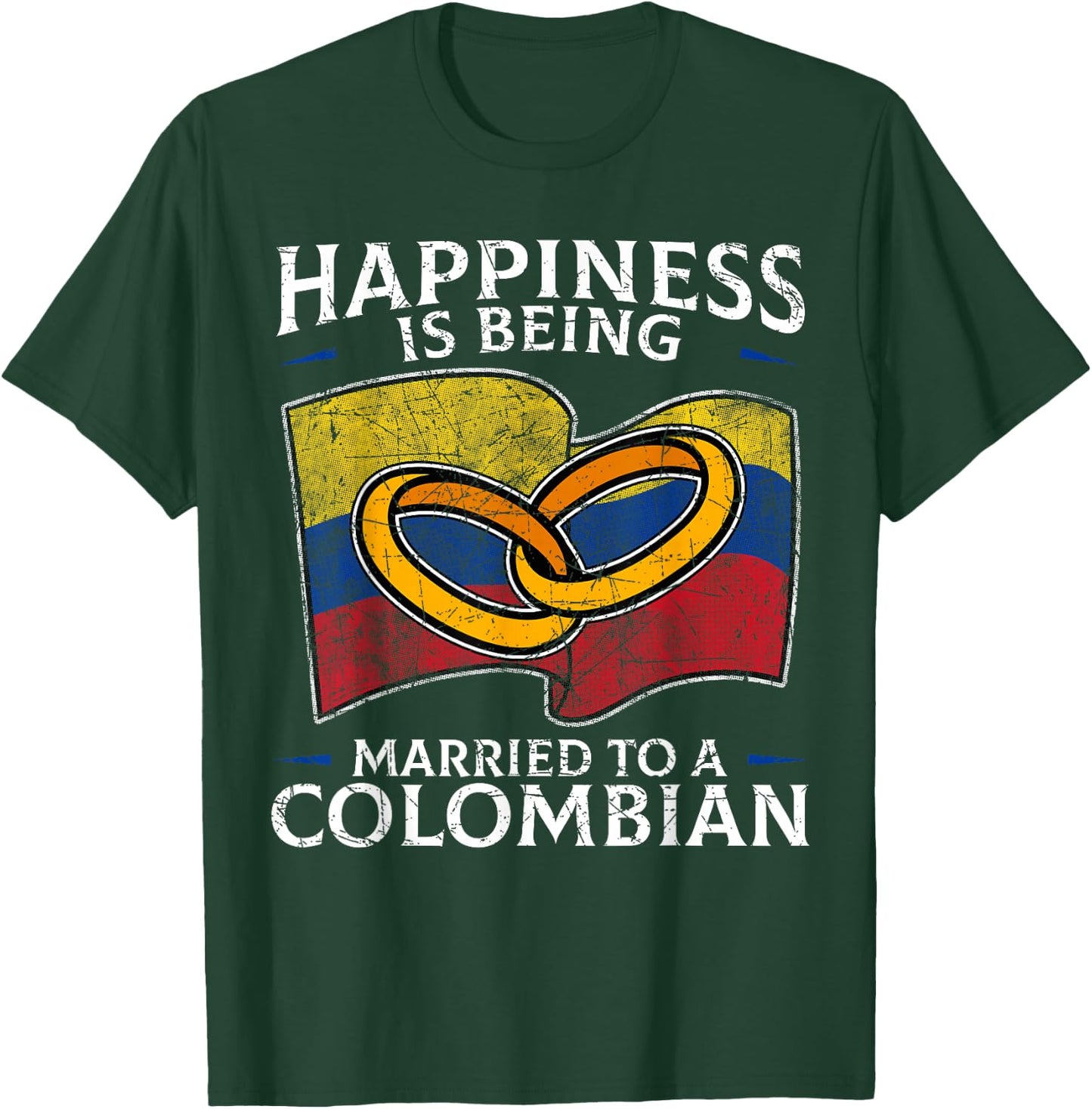 Colombia Marriage Colombian Heritage Married Flag Culture T-Shirt - T-Shirt | Forest