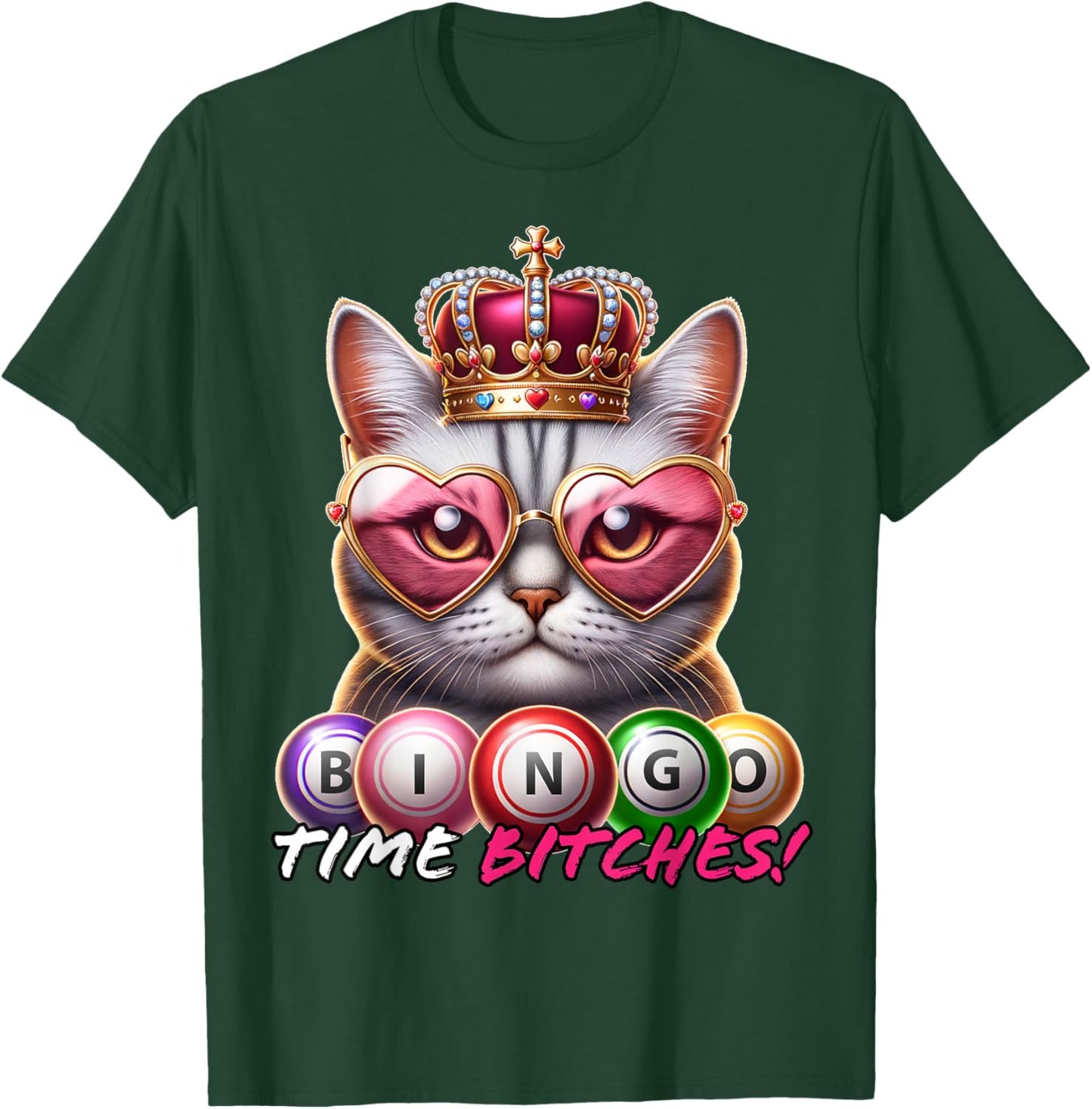 Funny Bingo Gifts Men Bingo Time Bitches Black Cartoon Graphic Modern T-Shirt - T-Shirt | Forest