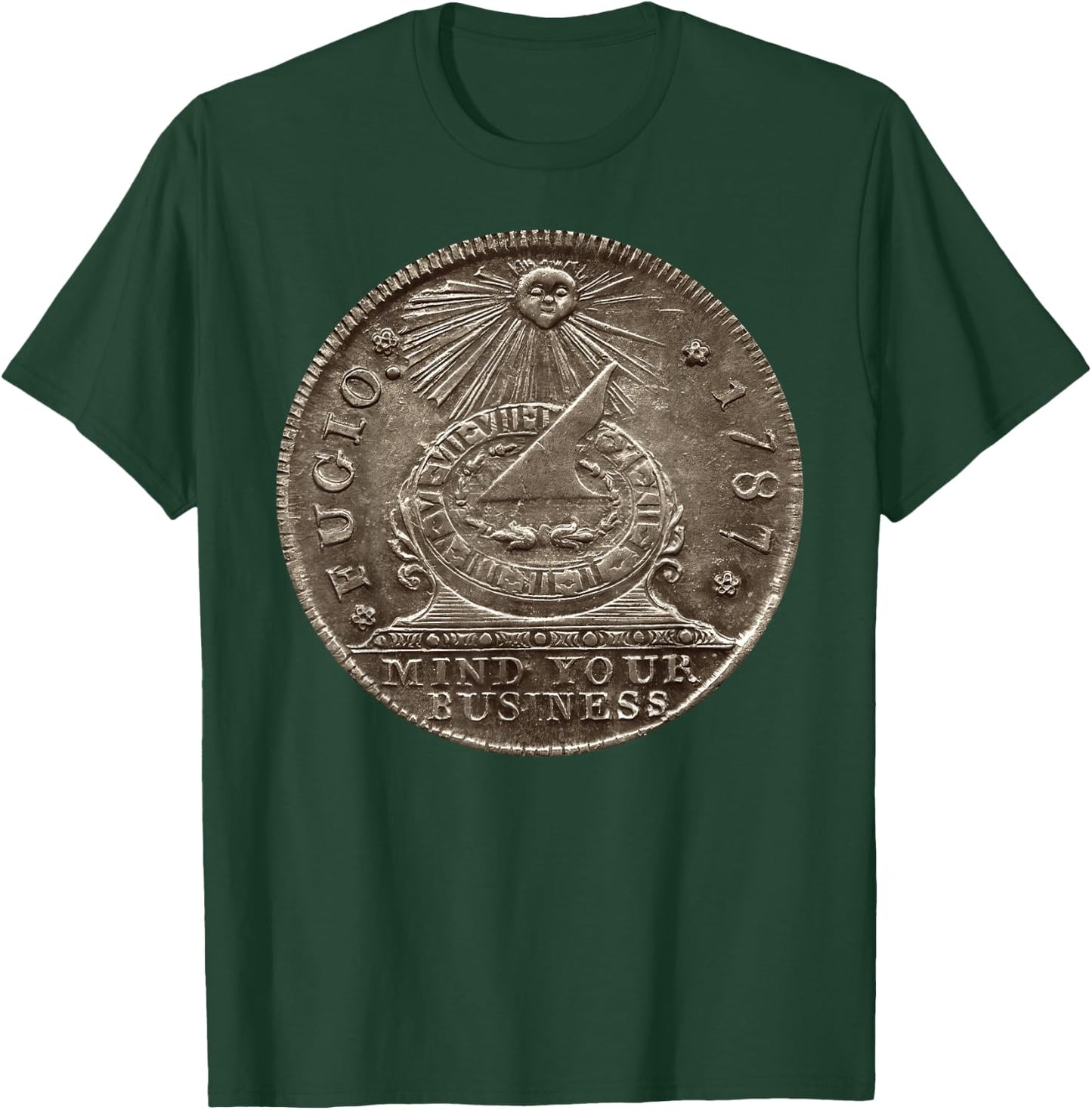 Fugio 1787 Cent Coin Mind Your Business United States Money T-Shirt - T-Shirt | Forest