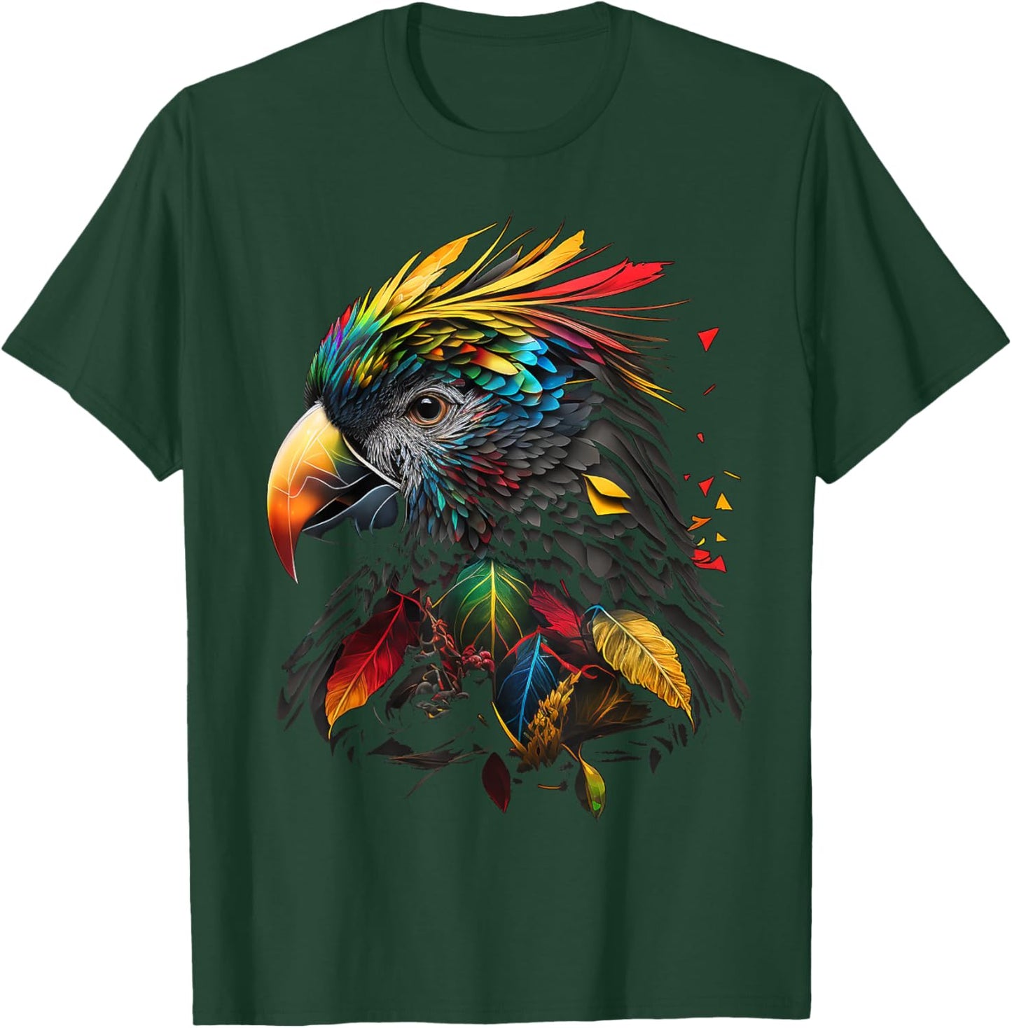 Parrot Colourful Polygon Animal Print Art Small T-Shirt - T-Shirt | Forest