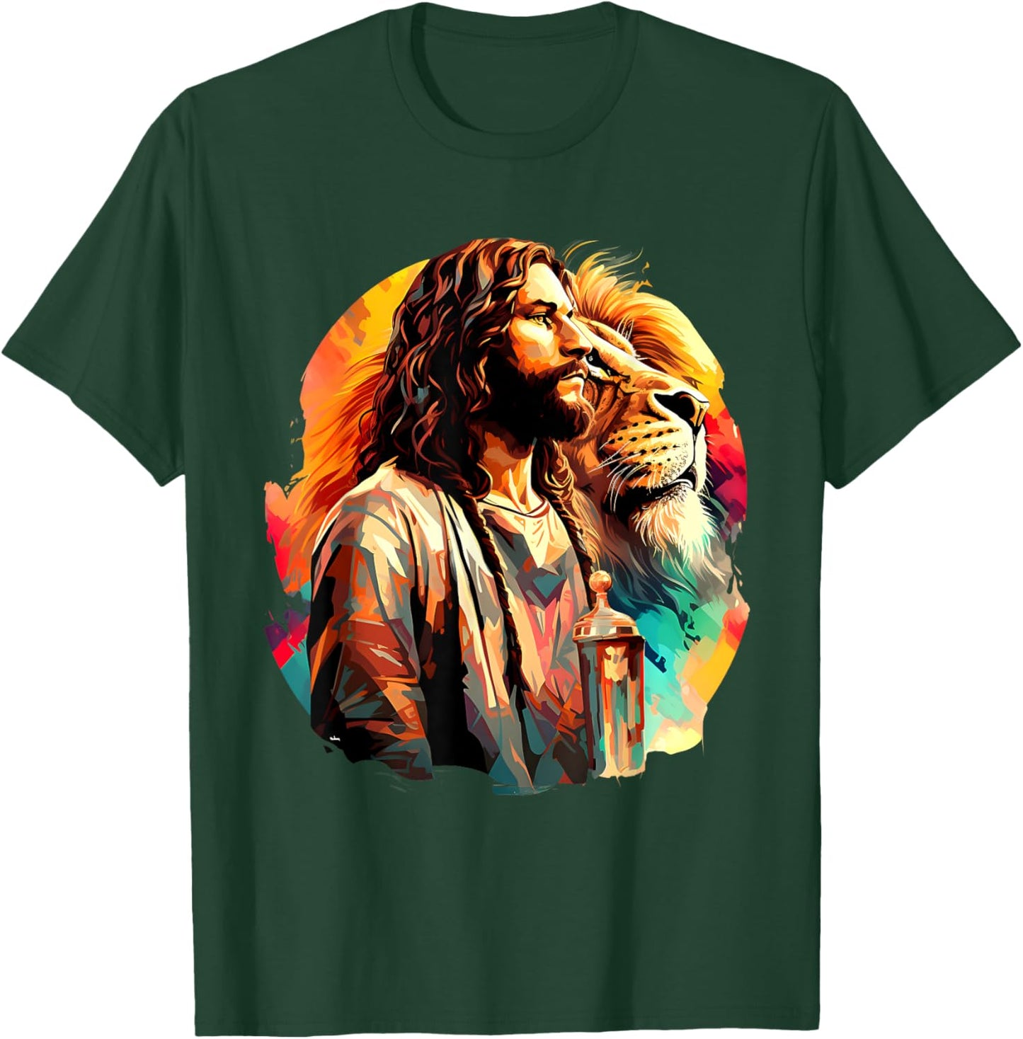 Lion Of Judah Jesus Christian Faith Men Women Gifts T-Shirt - T-Shirt | Forest
