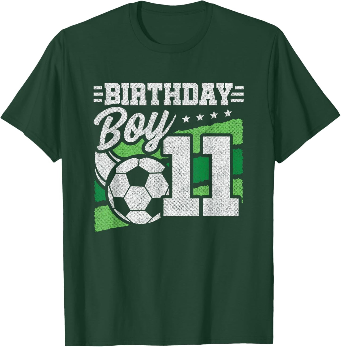 11 Year Old Soccer Birthday - Boys 11th Birthday Soccer T-Shirt - T-Shirt | Forest