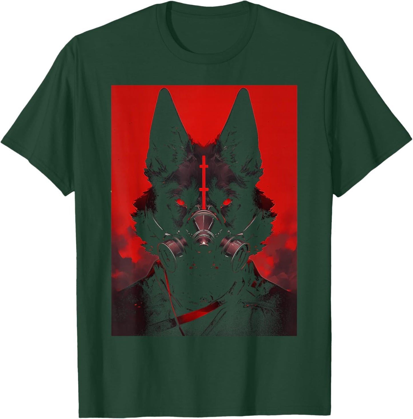 Futuristic Cyberpunk Gothic Wolf | Goth Grunge Punk Occult T-Shirt - T-Shirt | Forest