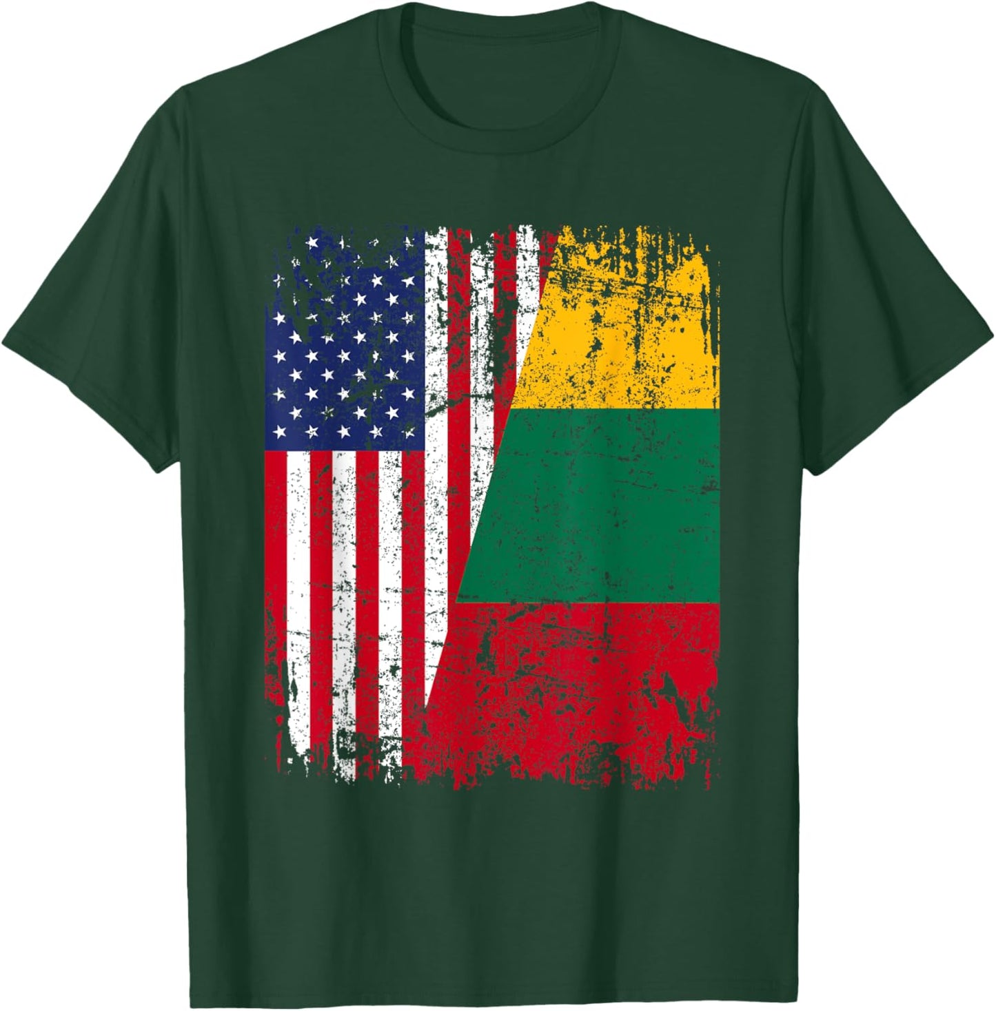 LITHUANIAN American Flag | Men Women Kids | LITHUANIA T-Shirt - T-Shirt | Forest