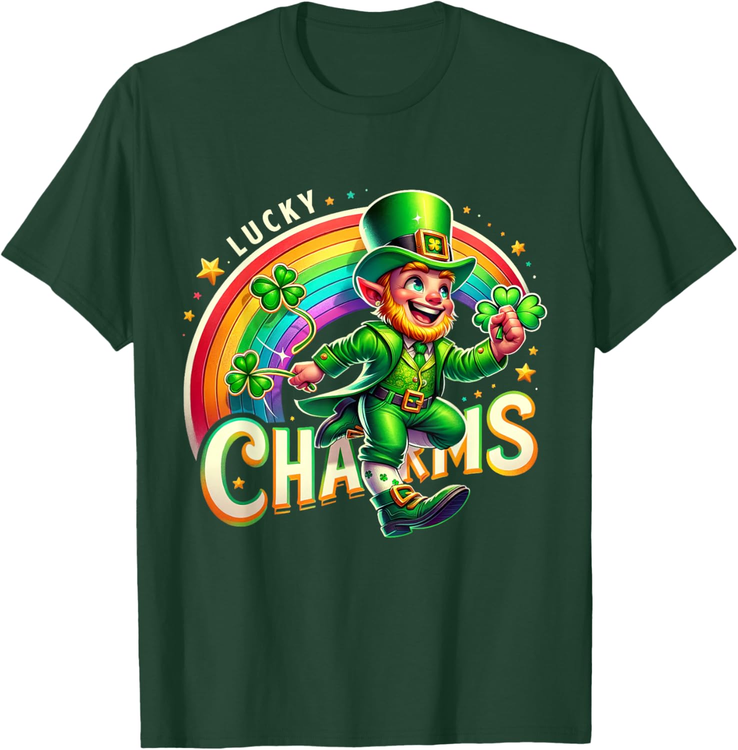 Lucky Charms Leprechaun St Patrick's Day Rainbow Irish Kids T-Shirt - T-Shirt | Forest