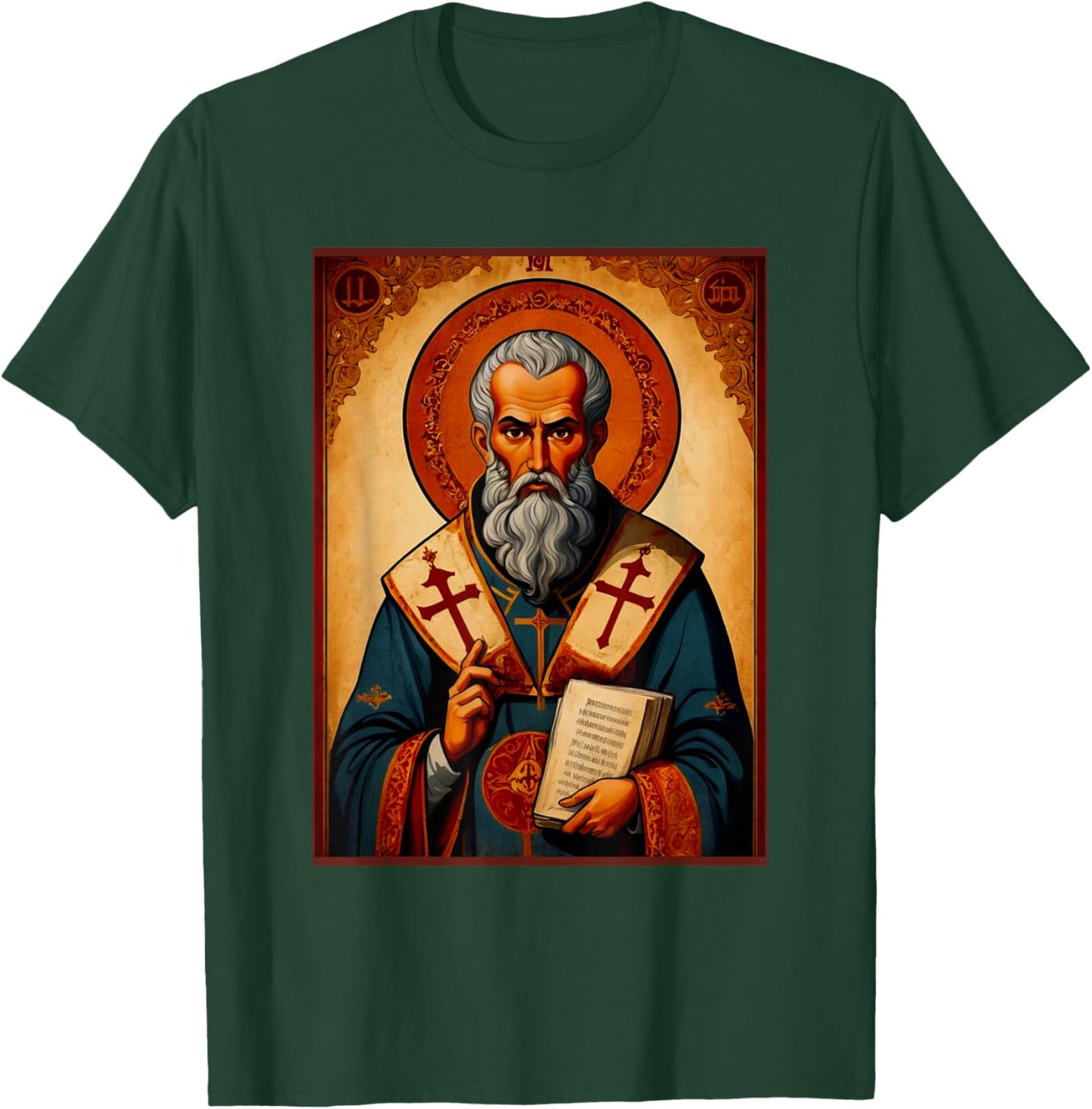 St. Ignatius of Antioch Greek Eastern Orthodox Byzantine Art T-Shirt - T-Shirt | Forest