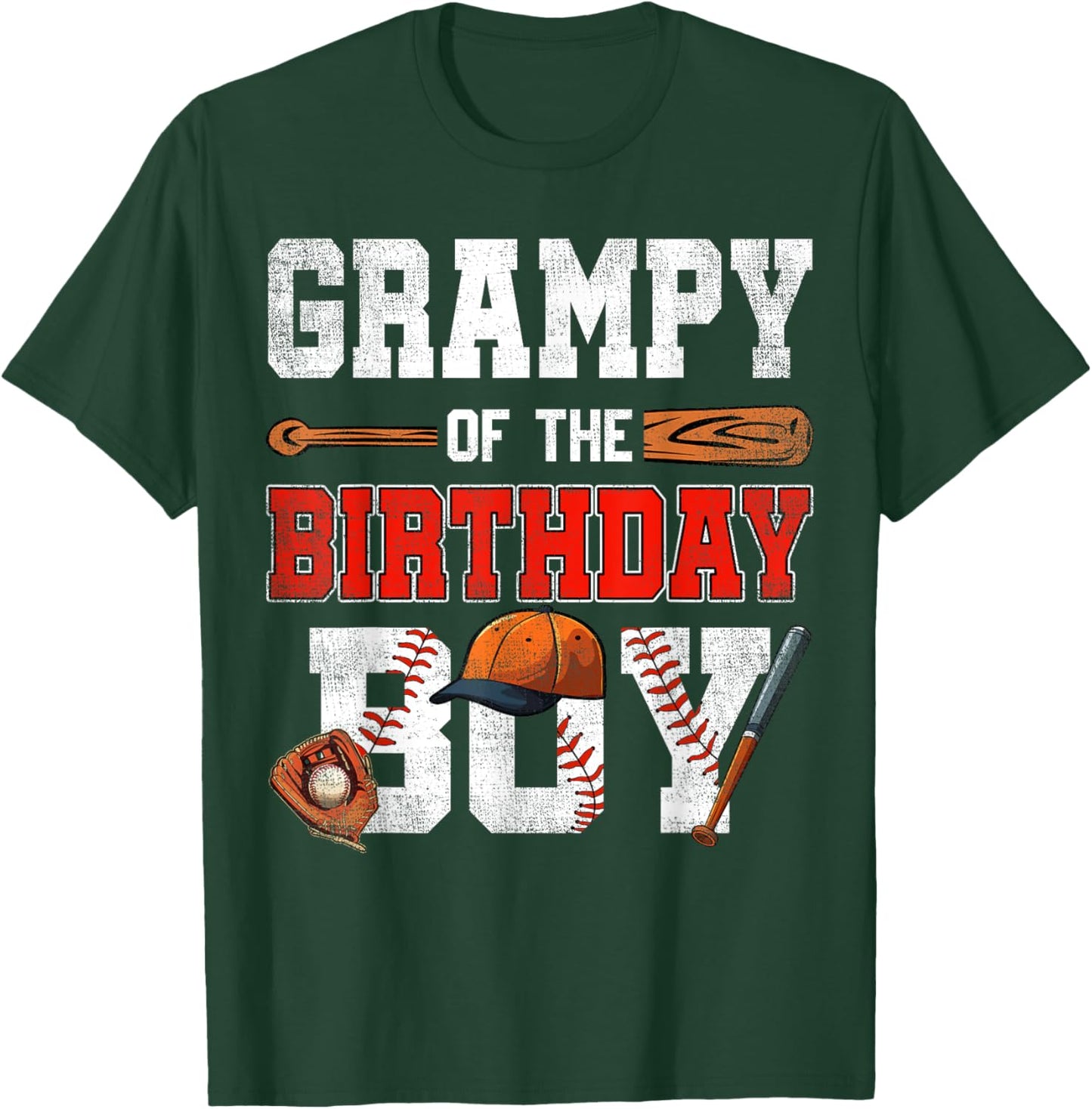 Grampy Of The Birthday Boy Baseball Bday Family T-Shirt - T-Shirt | Forest