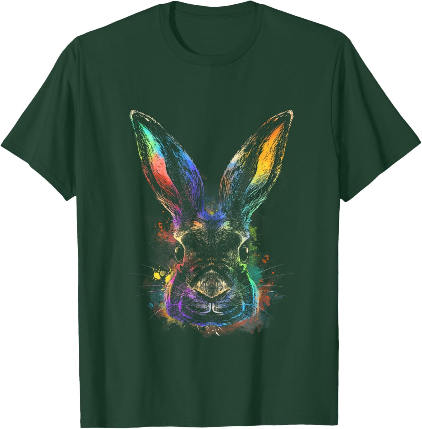 Rabbit Watercolor Bunny Hare Pet Easter T-Shirt - T-Shirt | Forest