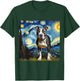 Pitbull Animal Funny Pit Bull Starry Night Van Gogh Style T-Shirt - T-Shirt | Forest