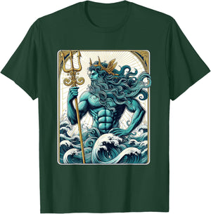 Poseidon Trident Tarot Card Shirt Lord of the Sea Greek God T-Shirt - T-Shirt | Forest