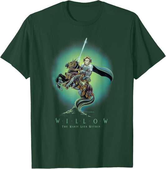 Lucasfilm Willow Movie General Kael on Horse Illustrated T-Shirt - T-Shirt | Forest