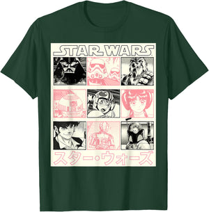 Star Wars Manga Style Comic Panels T-Shirt - T-Shirt | Forest