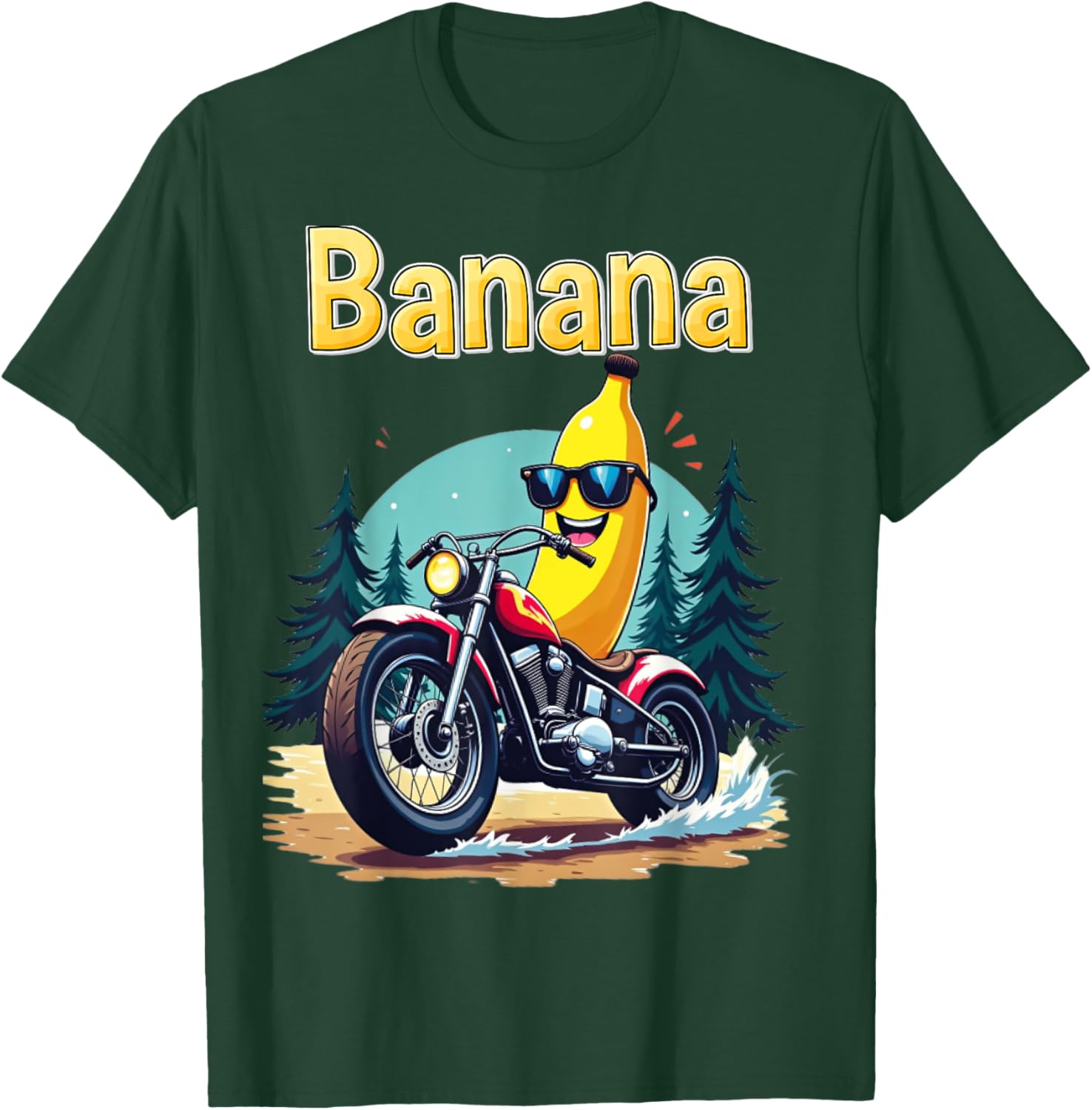 THAT'S BANANAS Halloween Costume Banana on a Motorcycle T-Shirt - T-Shirt | Forest