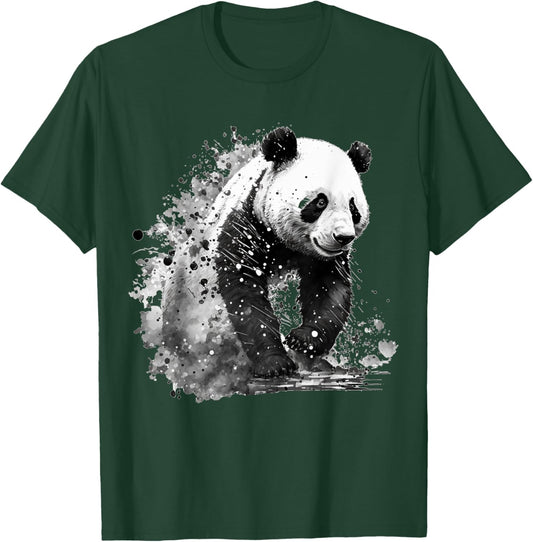 Panda Drawing Animal Print Art Animal Lovers Panda T-Shirt - T-Shirt | Forest