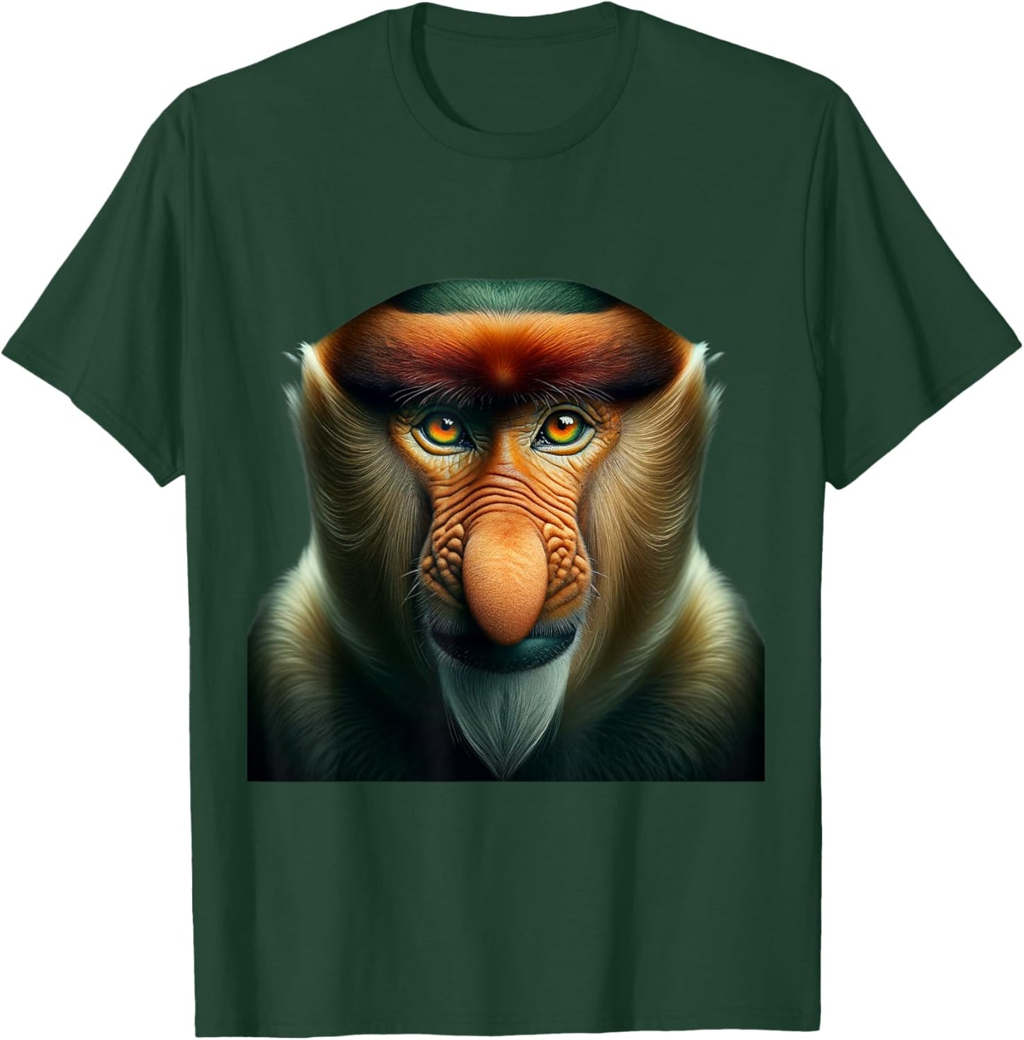 Proboscis Monkey Shirt Monkey Portrait Wildlife Exotic Ape T-Shirt - T-Shirt | Forest
